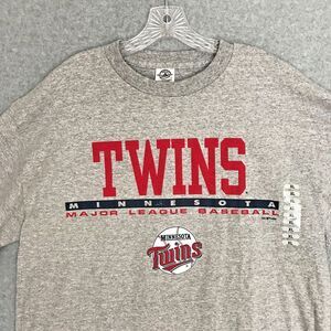 New! MINNESOTA TWINS Long Sleeve Jersey T Shirt Mens XL Gray‎ MLB Logo NWT